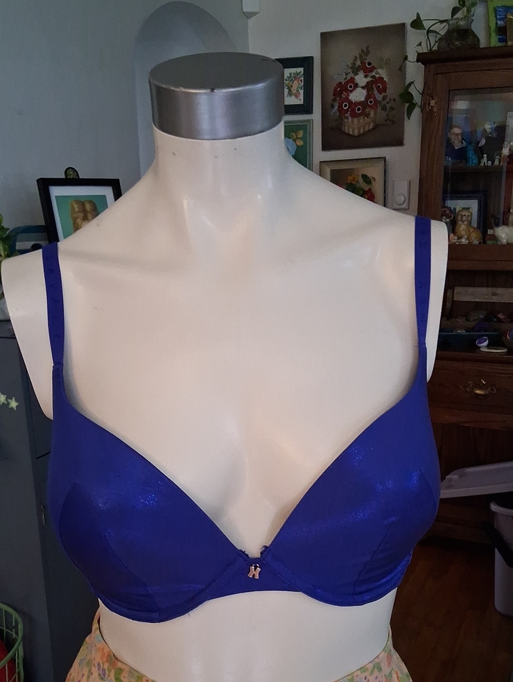 Savage X Fenty Royal Blue Satin Push-Up Bra